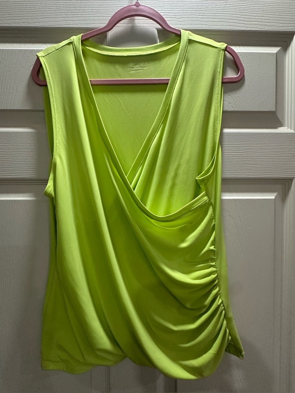 Grace Neon Lime Draped Sleeveless Tank